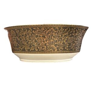 Sango China Vintage Richelieu Black Gold Vegetable Bowl